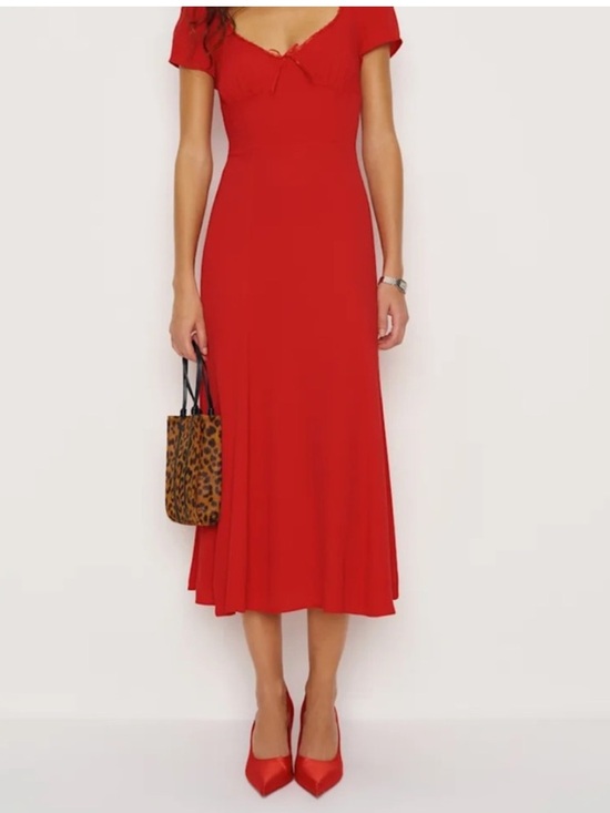 Reformation Afton Red Midi Dress Size 6